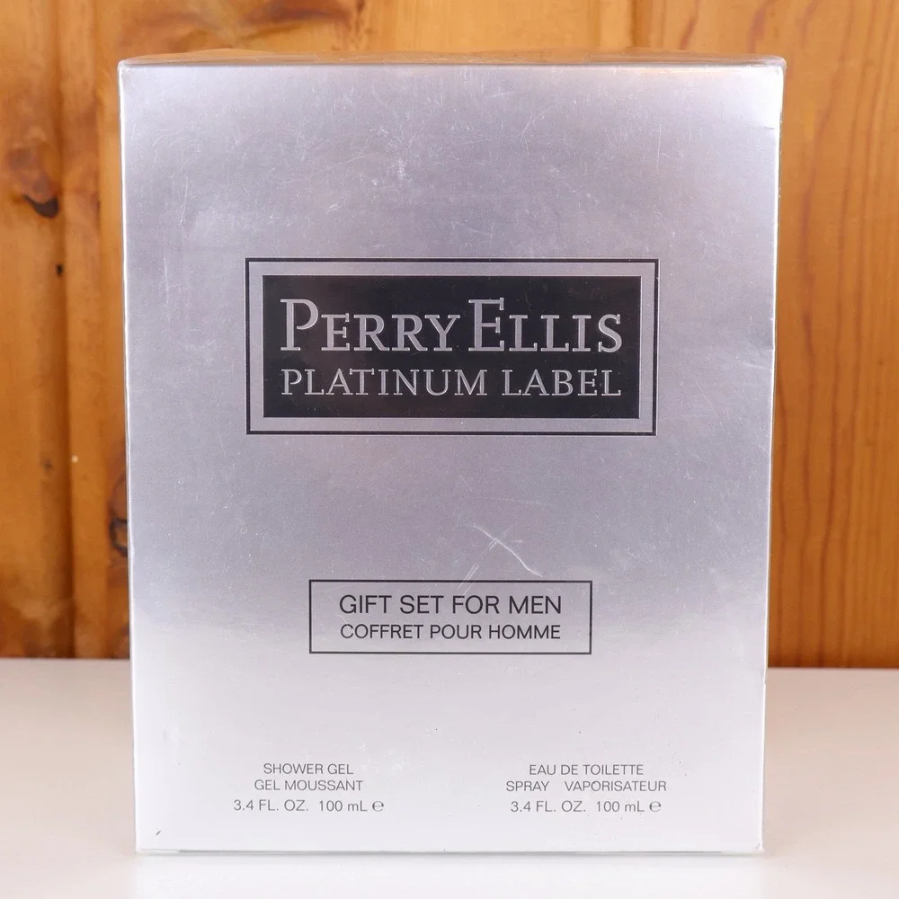 Perry Ellis Platinum Label Men's Gift Set 3.4 oz EDT + Shower Gel New Sealed